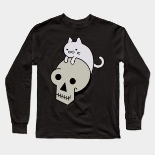 Cat On skull Long Sleeve T-Shirt